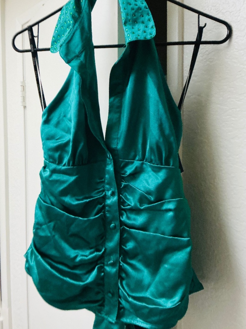 Vintage xoxo Y2K new with tags green halter top with sash waist glamour size med